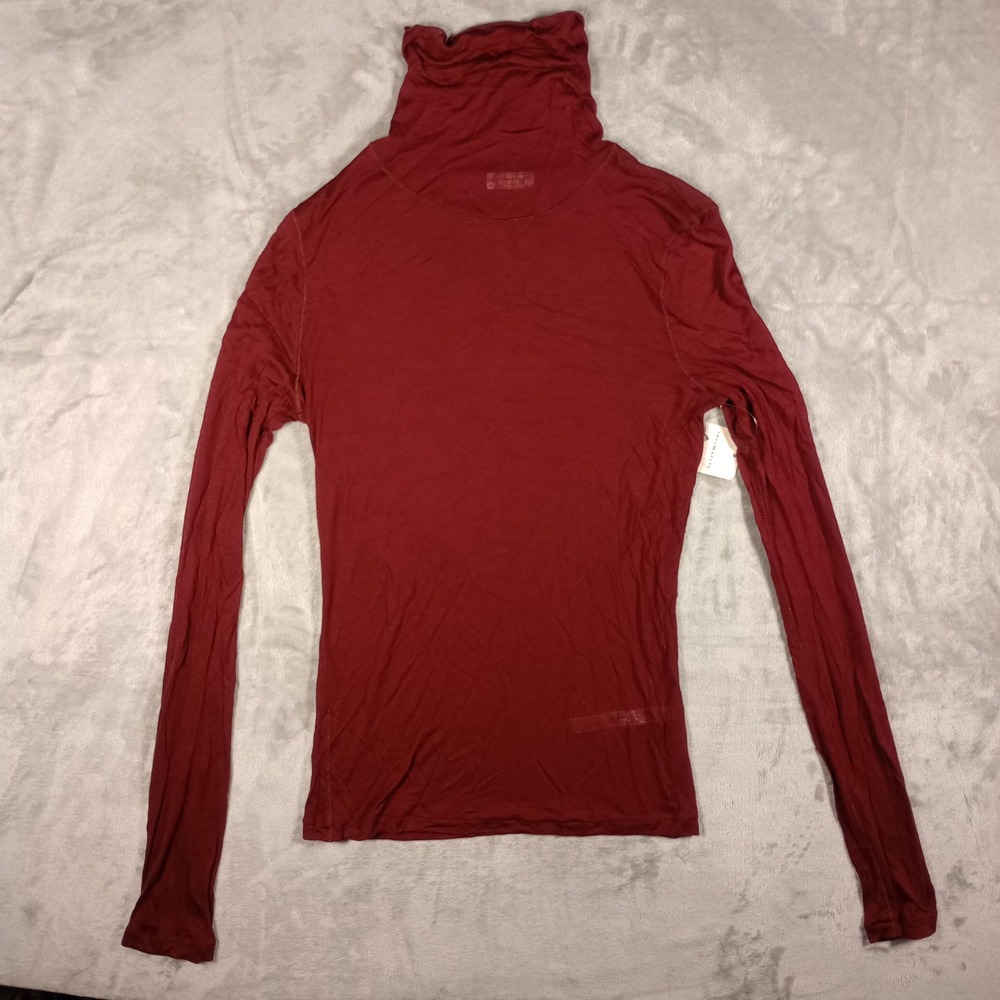 Free‎ People Intimately On Air Turtleneck Womens Small Wine Red Boho Layering